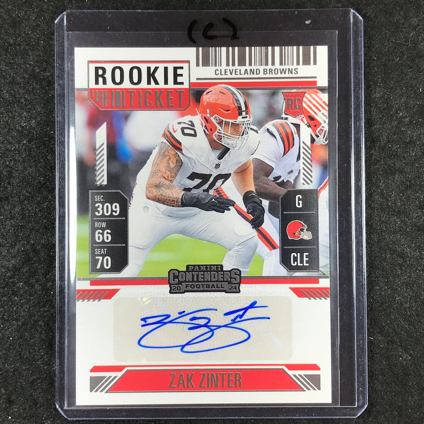 2024 Contenders Football ZAK ZINTER Rookie Ticket Auto Base #231 (C)