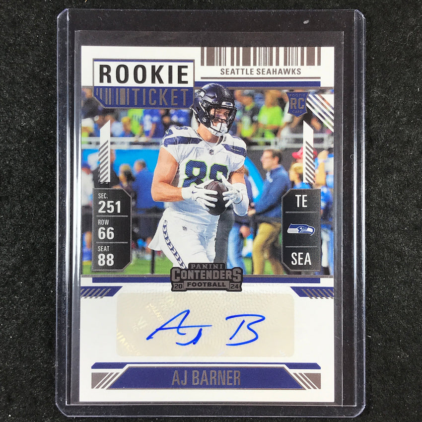 2024 Contenders Football AJ BARNER Rookie Ticket Auto Base #232