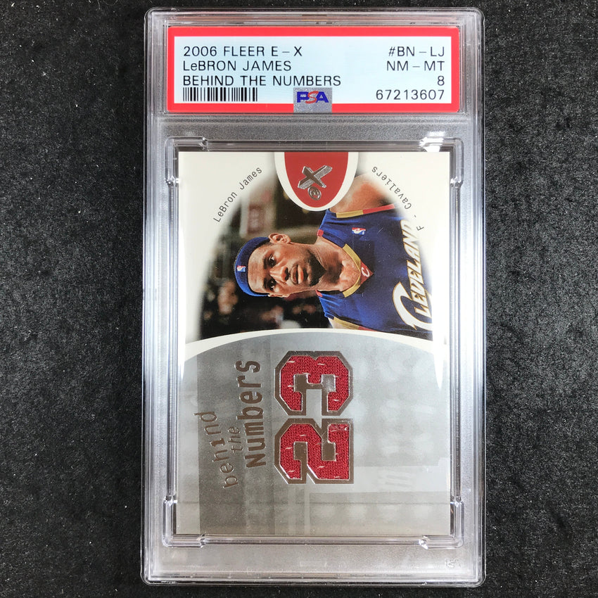 2006 Fleer E-X LEBRON JAMES Behind The Numbers #BN-LJ PSA 8 (607)