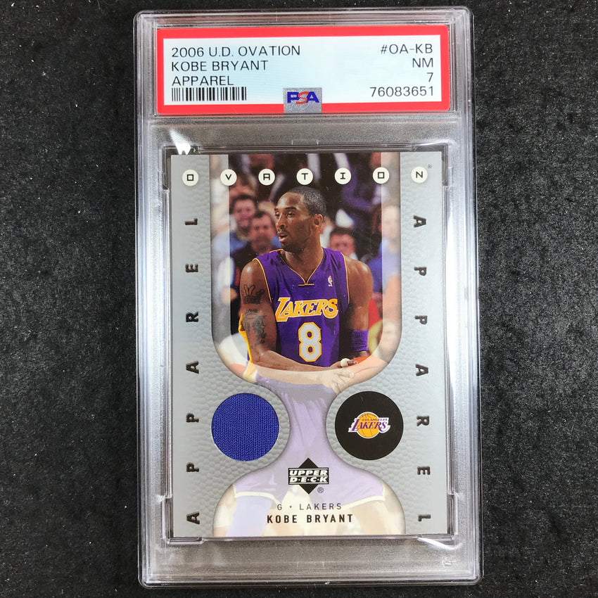 2006 U.D. Ovation KOBE BRYANT Apparel Jersey Relic #OA-KB PSA 7 (651)