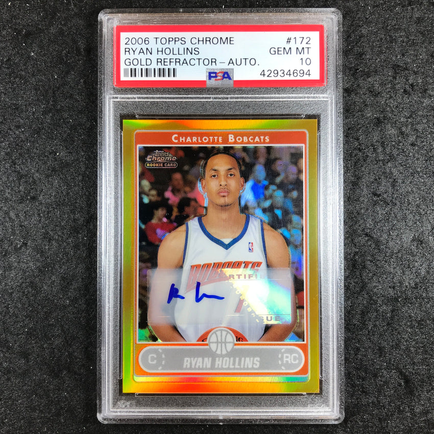 2006 Topps Chrome RYAN HOLLINS Rookie Gold Refractor Auto 13/25 PSA 10 (694)