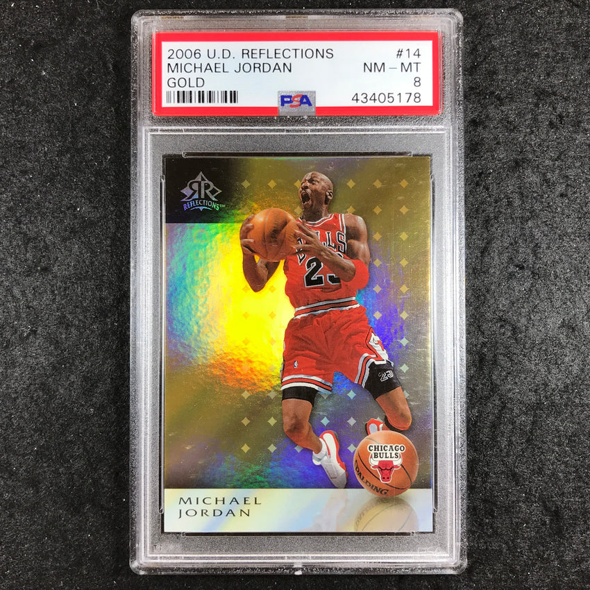 2006 U.D. Reflections MICHAEL JORDAN Gold 42/299 #14 PSA 8 (178)
