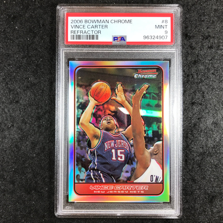 2006 Bowman Chrome VINCE CARTER Refractor 47/249 #8 PSA 9 (907)