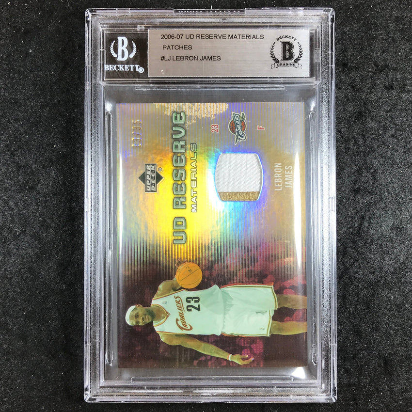 2006-07 UD Reserve Materials LEBRON JAMES Patches 13/35 #LJ BGS Authenticated