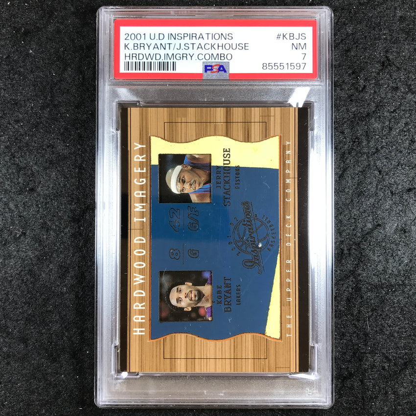 2001 U.D. Inspirations KOBE STACKHOUSE Hardwood Imagery Combo #KBJS PSA 7 (597)