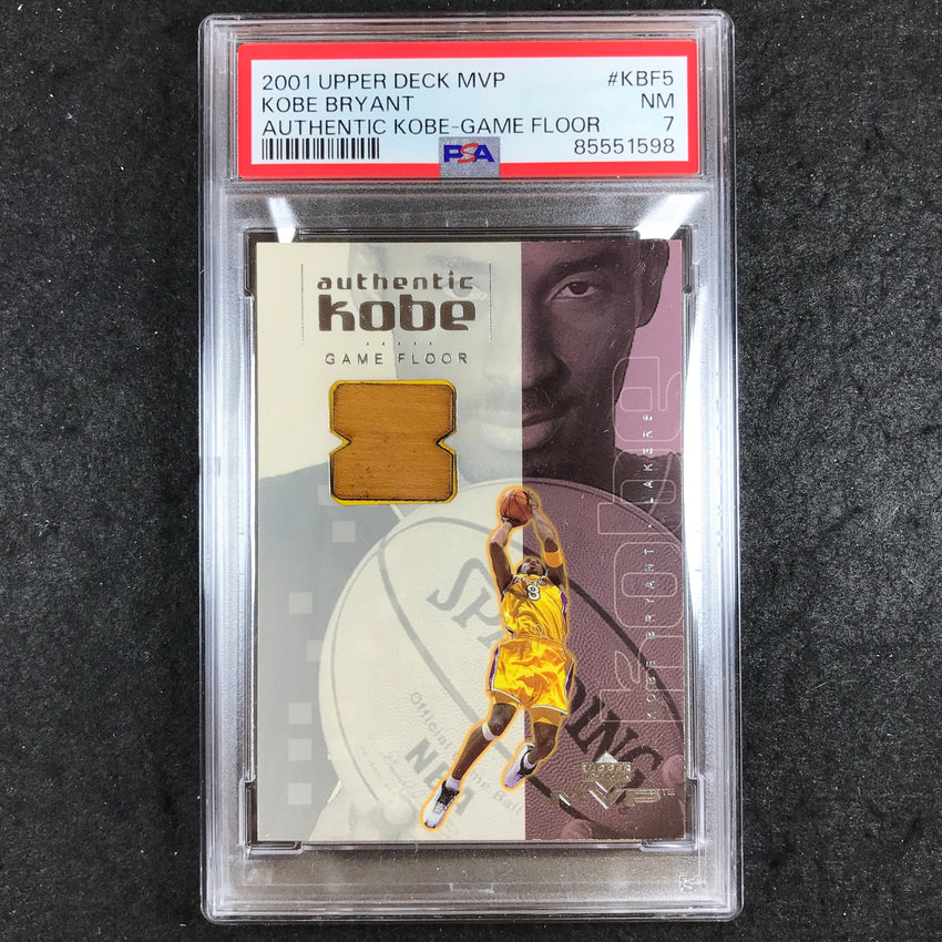 2001 Upper Deck MVP KOBE BRYANT Authentic Kobe Game Floor #JBF5 PSA 7 (598)