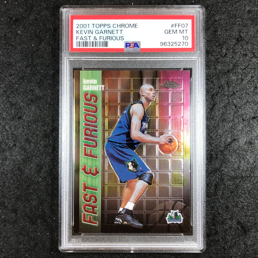 2001 Topps Chrome KEVIN GARNETT Fast & Furious #FF07 PSA 10 (270)