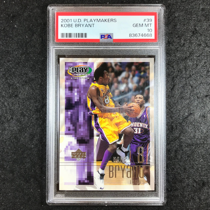 2001 U.D. Playmakers KOBE BRYANT #39 PSA 10 (668)