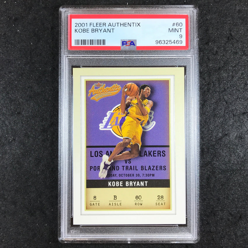 2001 Fleer Authentix KOBE BRYANT #60 PSA 9 (469)