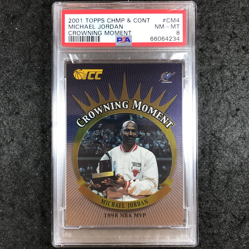 2001 Topps Chrome Chmp. & Cont. MICHAEL JORDAN Crowning Moment #CM4 PSA 8 (234)