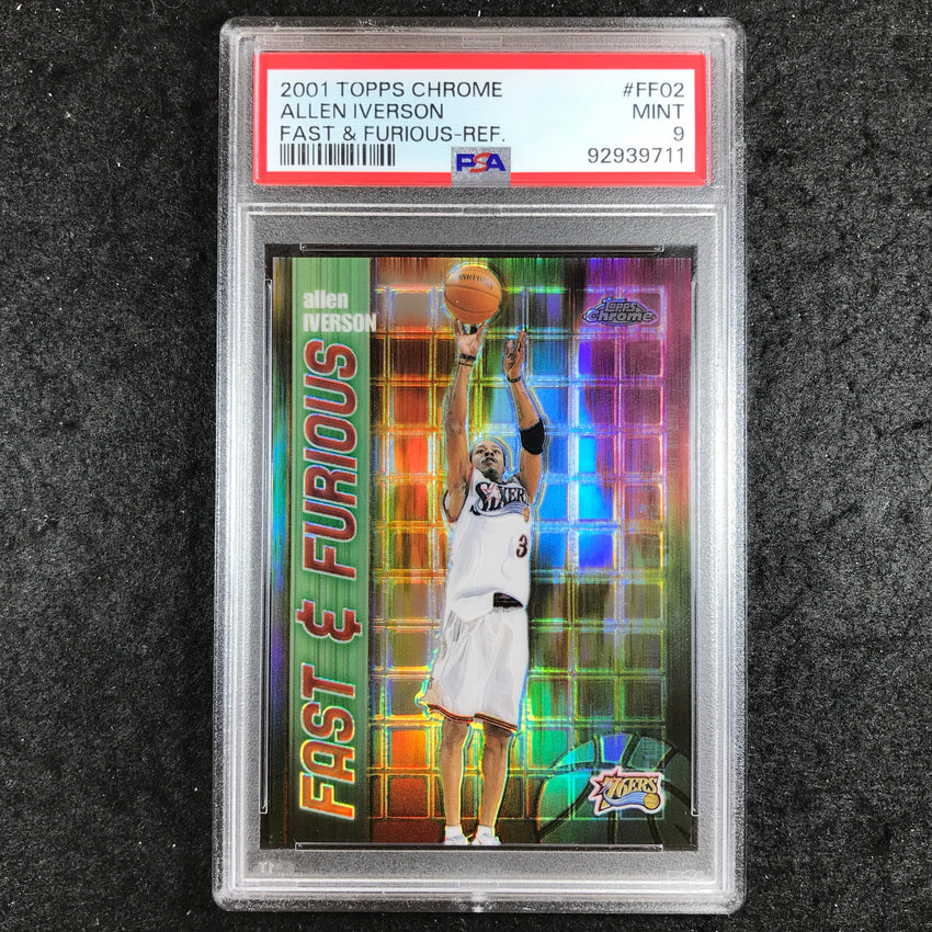 2001 Topps Chrome ALLEN IVERSON Fast & Furious Refractor #FF02 PSA 9 (711)