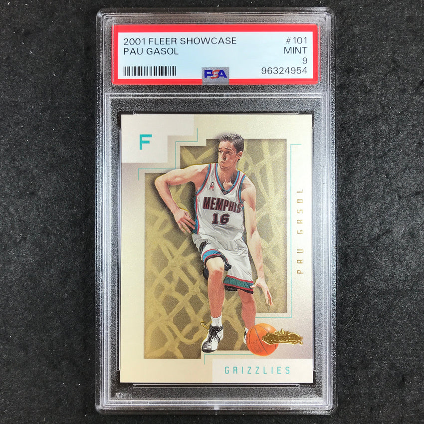 2001 Fleer Showcase PAU GASOL Rookie 612/1000 #101 PSA 9 (954)