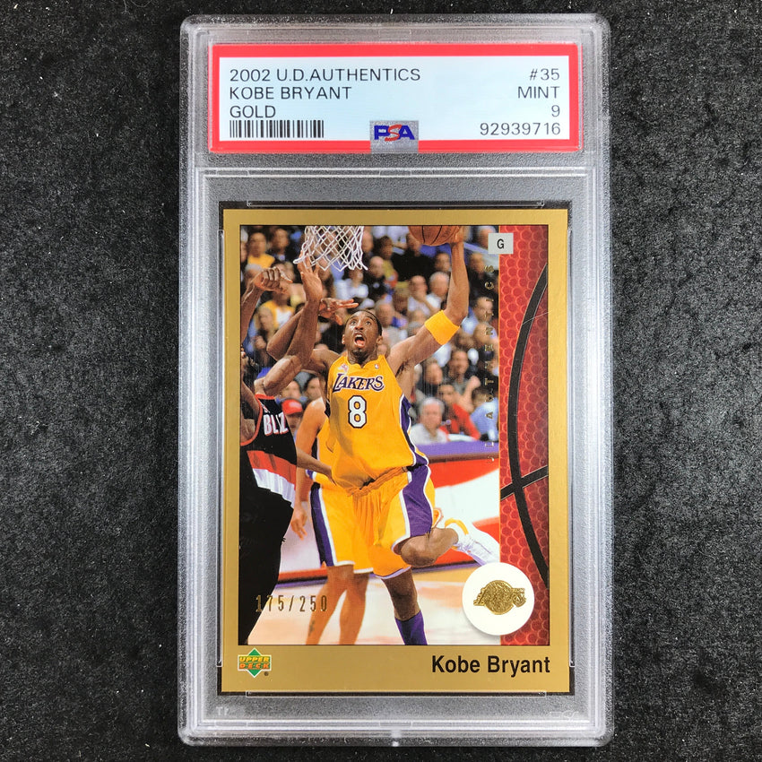 2002 U.D. Authentics KOBE BRYANT Gold 175/250 #35 PSA 9 (716)