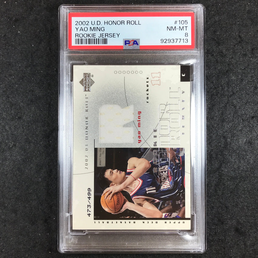 2002 U.D. Honor Roll YAO MING Rookie Jersey 473/499 #105 PSA 8 (713)