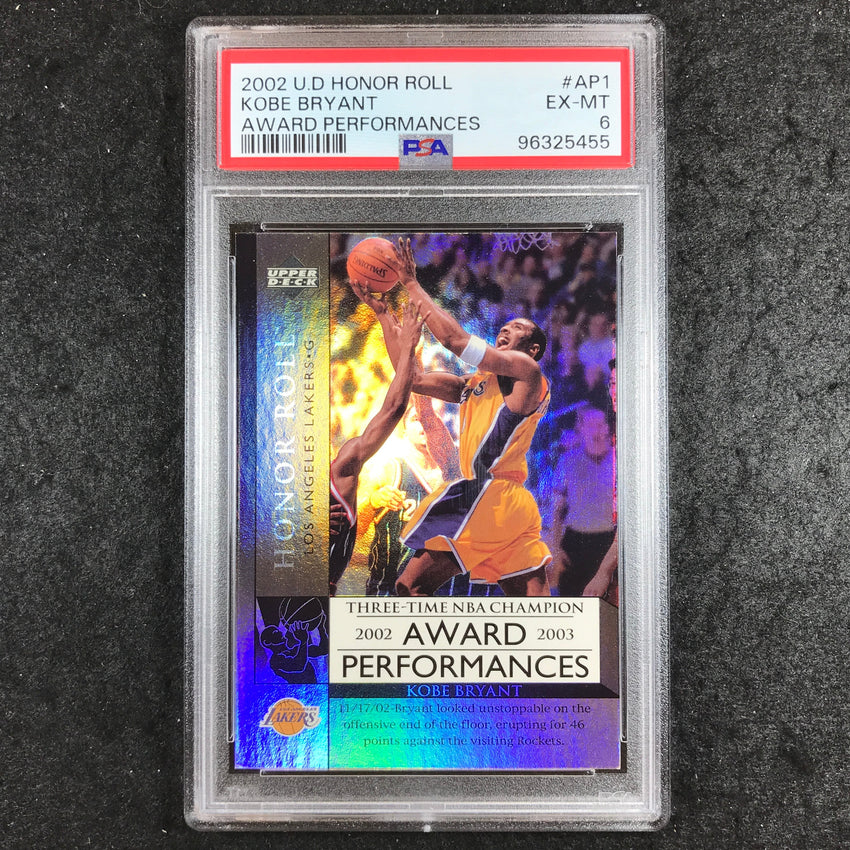 2002 U.D. Honor Roll KOBE BRYANT Award Performances #AP1 PSA 6 (455)