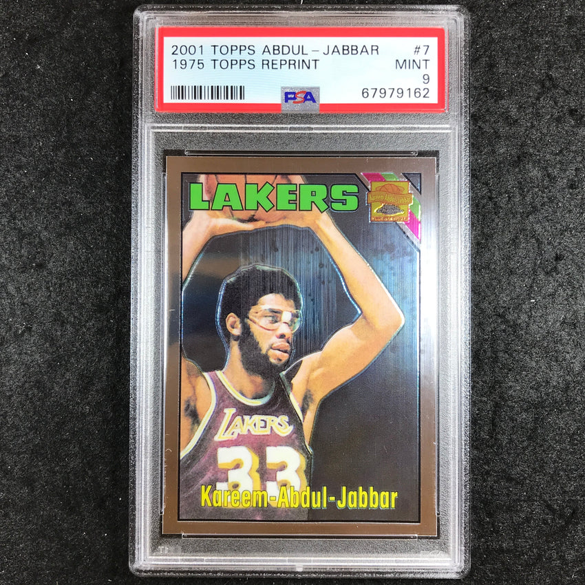 2001 Topps KAREEM ABDUL-JABBAR 1975 Topps Reprint #7 PSA 9 (162)