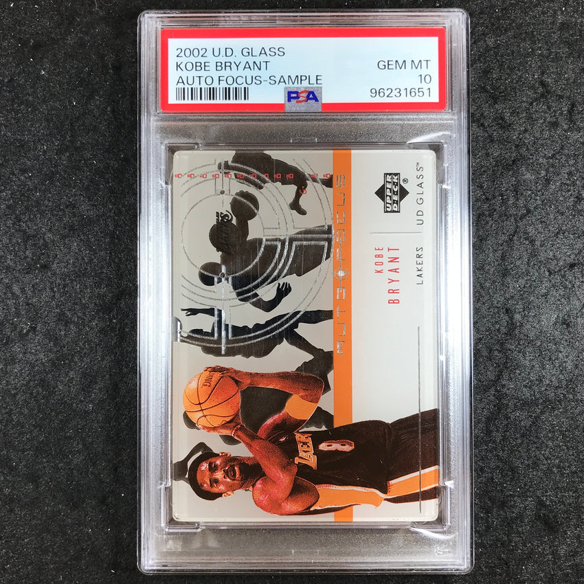 2002 U.D. Glass KOBE BRYANT Auto Focus SAMPLE PSA 10 (651)