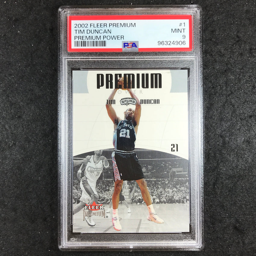 2002 Fleer Premium TIM DUNCAN Premium Power 506/1000 #1 PSA 9 (906)