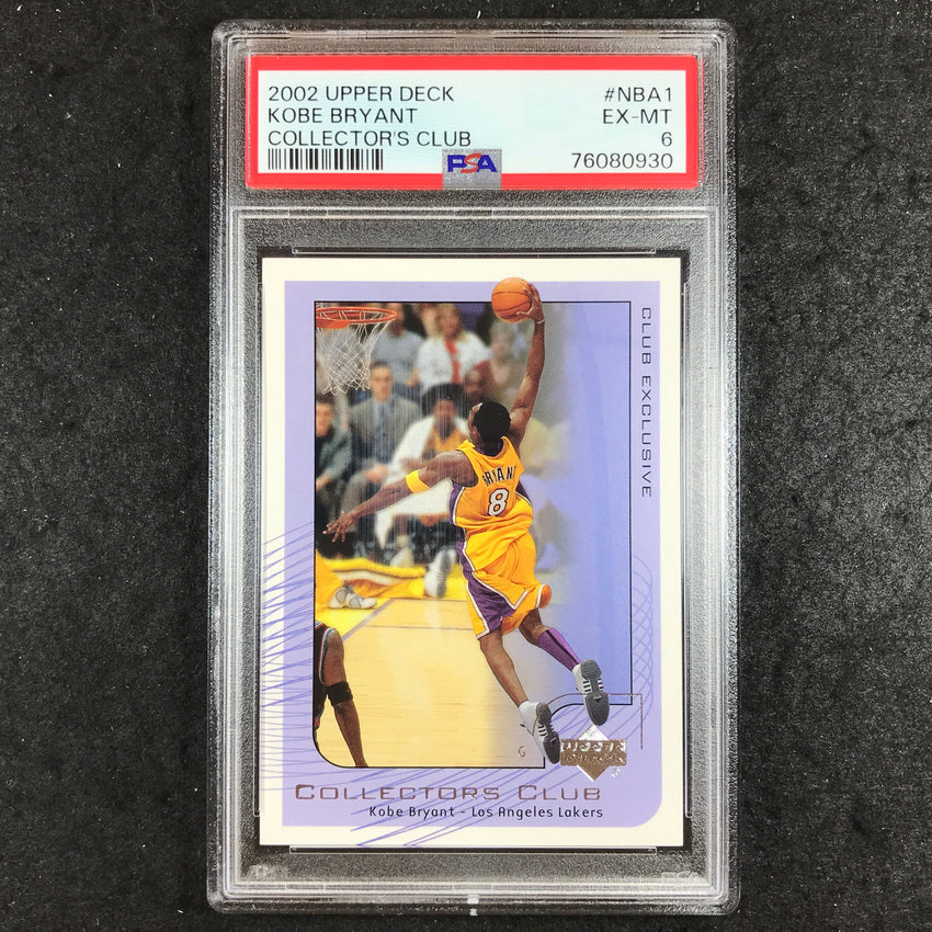 2002 Upper Deck KOBE BRYANT Collector's Club #NBA1 PSA 6 (930)
