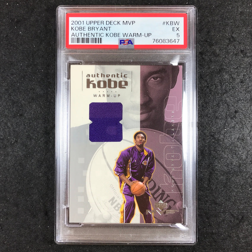 2001 Upper Deck MVP KOBE BRYANT Authentic Kobe Warm-Up Jersey #KBW PSA 5 (647)