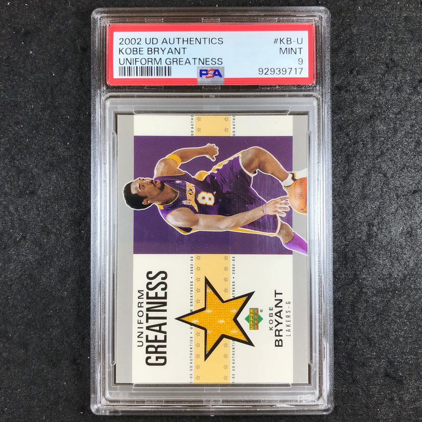 2002 UD Authentics KOBE BRYANT Uniform Greatness Jersey #KB-U PSA 9 (717)