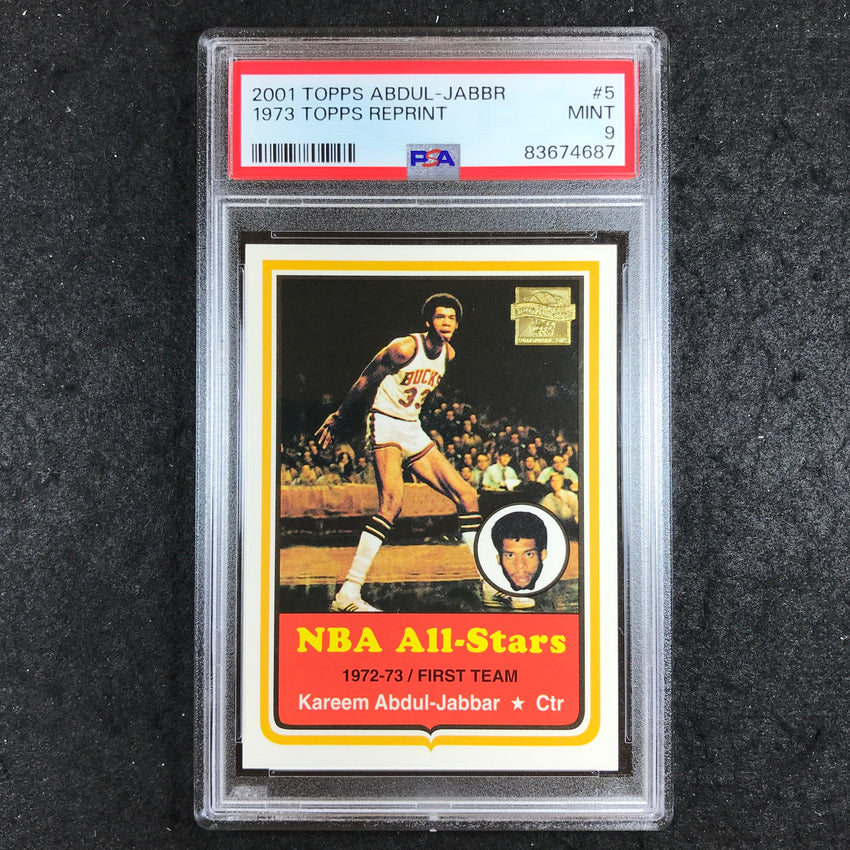 2001 Topps KAREEM ABDUL-JABBAR 1973 Reprint #5 PSA 9 (687)