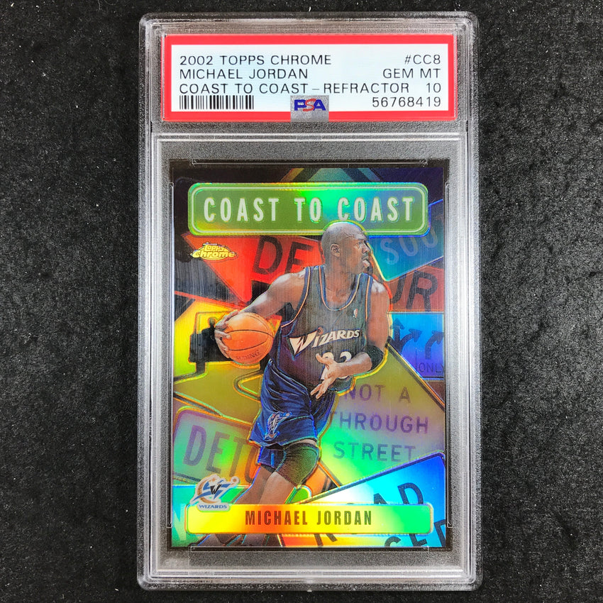 2002 Topps Chrome MICHAEL JORDAN Coast To Coast Refractor #CC8 PSA 10 (419)