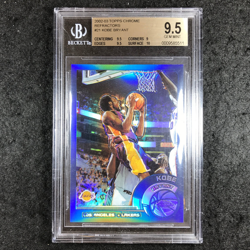 2002-03 Topps Chrome KOBE BRYANT Refractors #21 BGS 9.5 (511)