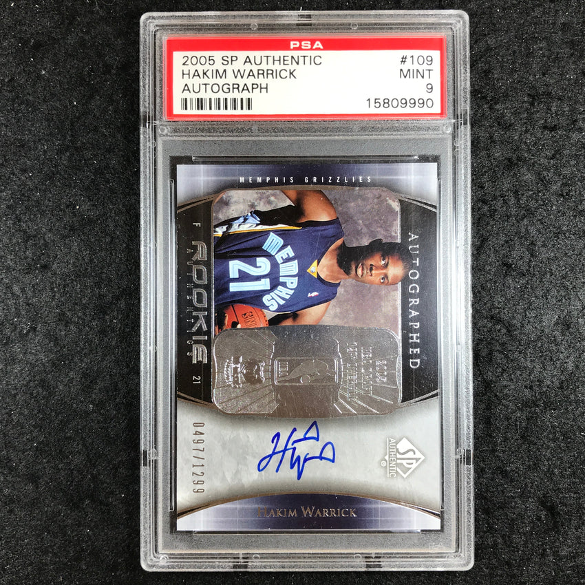 2005 SP Authentic HAKIM WARRICK Rookie Autograph 497/1299 #109 PSA 9 (990)