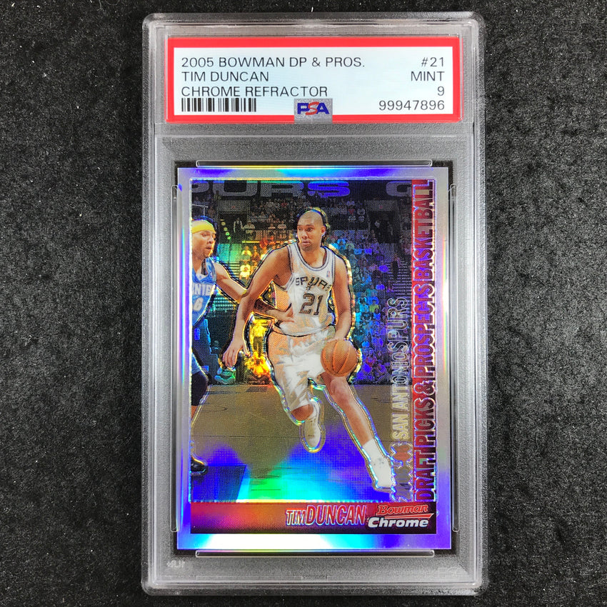 2005 Bowman Draft Picks & Prospects TIM DUNCAN 199/300 #21 PSA 9 (896)