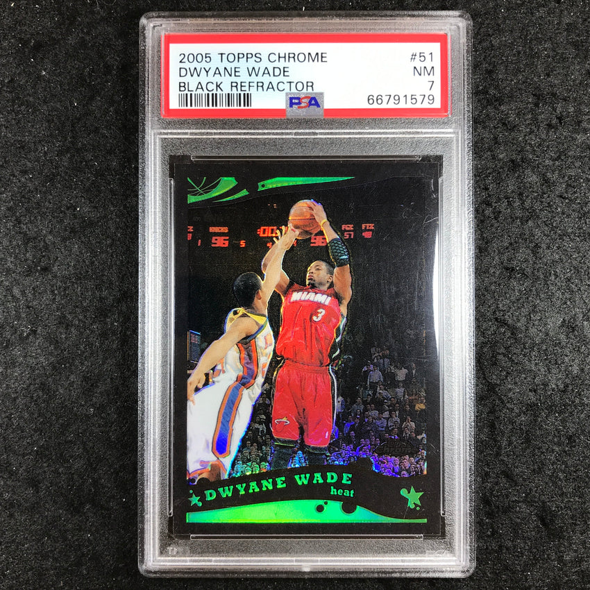 2005 Topps Chrome DWYANE WADE Black Refractor 49/399 #51 PSA 7 (579)