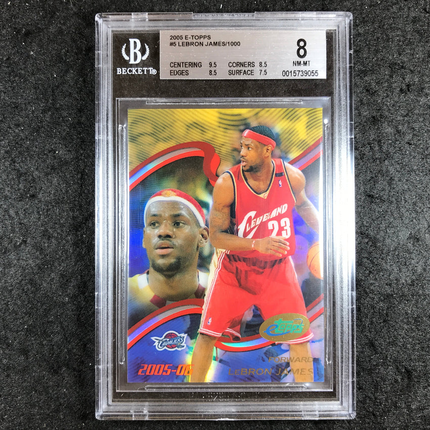 2005 E-Topps LEBRON JAMES #5 BGS 8 (055)