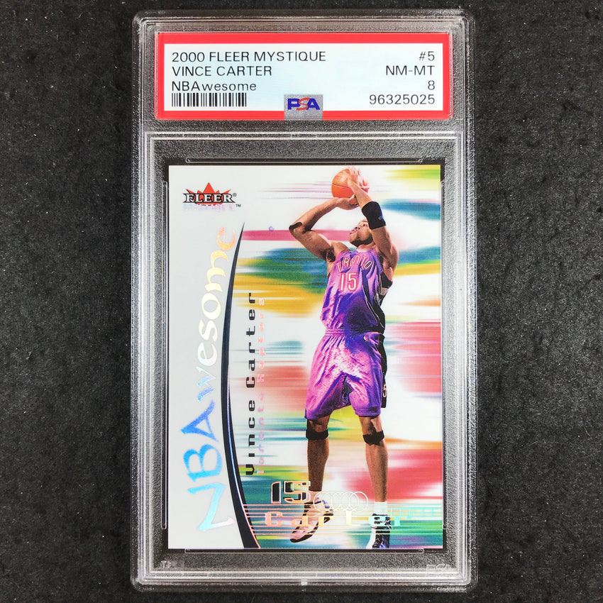 2000 Fleer Mystique VINCE CARTER NBAweseome #5 PSA 8 (025)