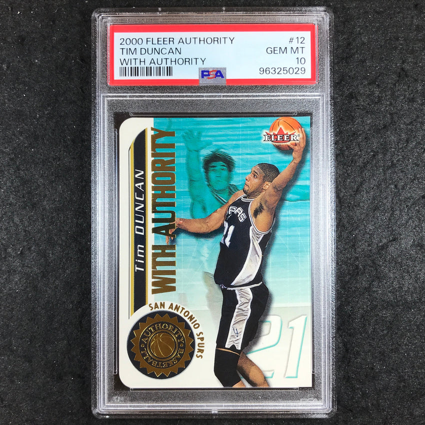 2000 Fleer Authority TIM DUNCAN With Authority 597/999 #12 PSA 10 (029)