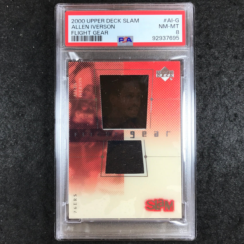 2000 Upper Deck Slam ALLEN IVERSON Flight Gear Jersey Relic #AI-G PSA 8 (695)