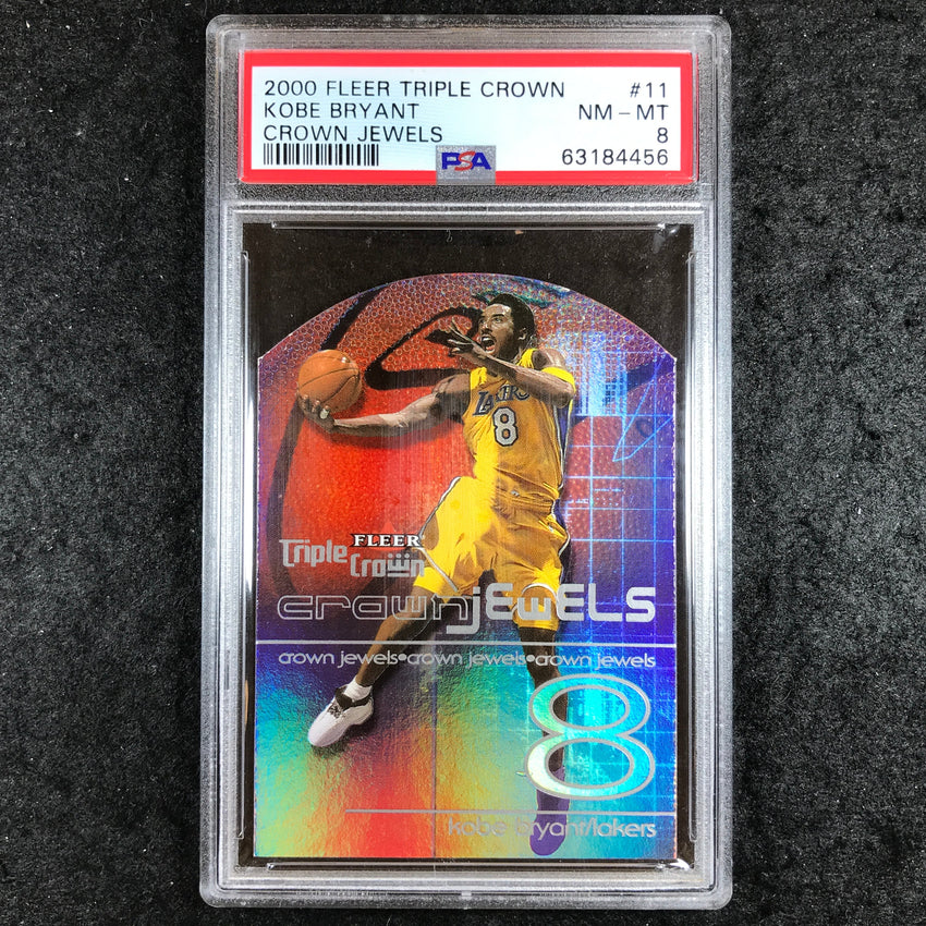 2000 Fleer Triple Crown KOBE BRYANT Crown Jewels Die-Cut #11 PSA 8 (456)