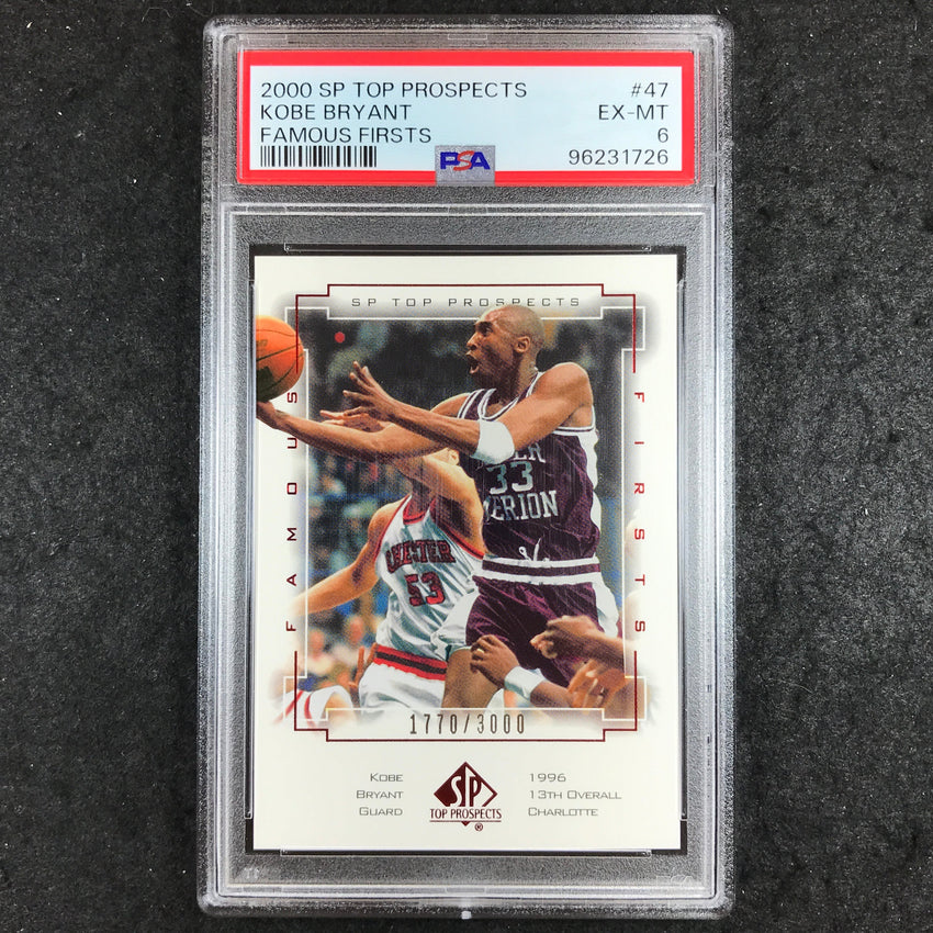 2000 SP Top Prospects KOBE BRYANT Famous Firsts 1770/3000 #47 PSA 6 (726)