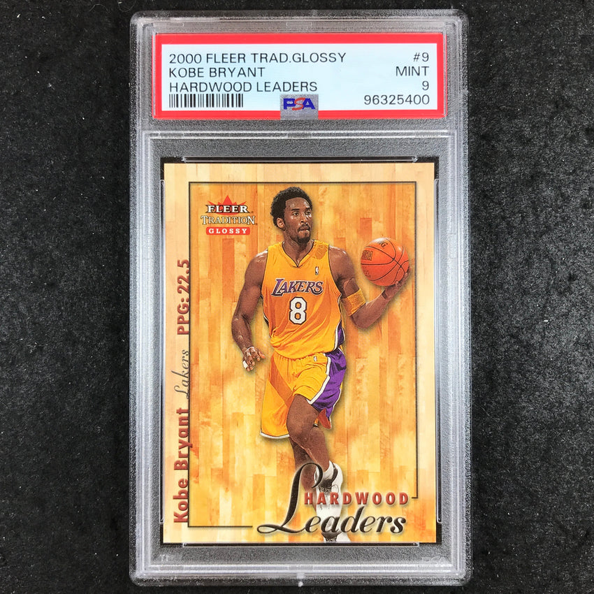 2000 Fleer Tradition Glossy KOBE BRYANT Hardwood Leaders #9 PSA 9 (400)