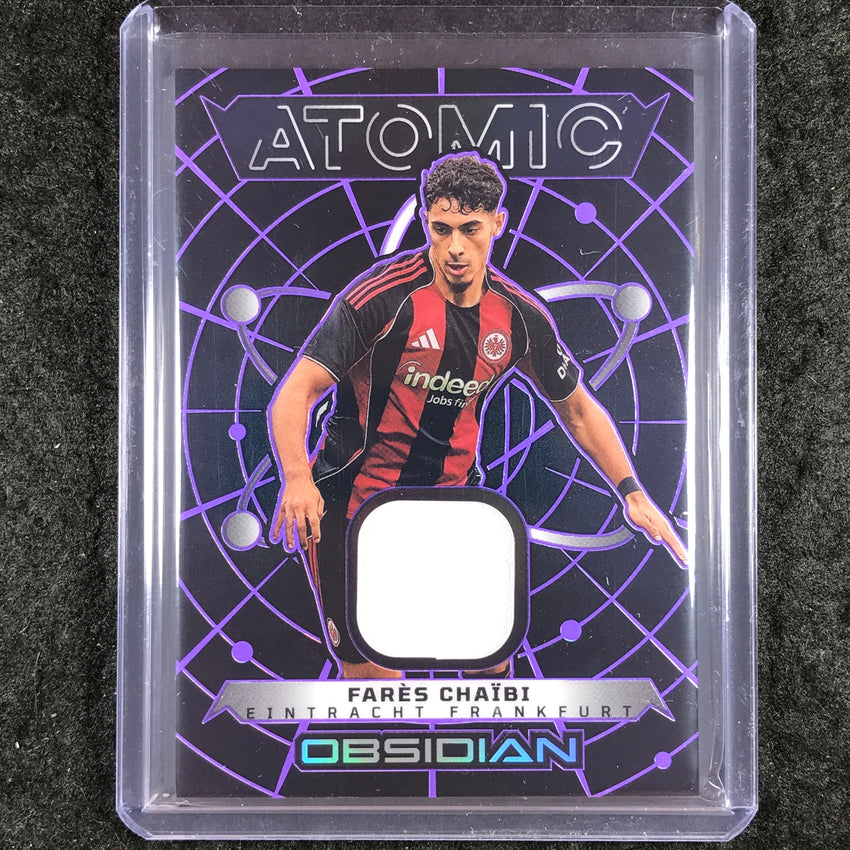 2025-26 Obsidian FARES CHAIBI Atomic Materials Jersey Relic Purple 48/50
