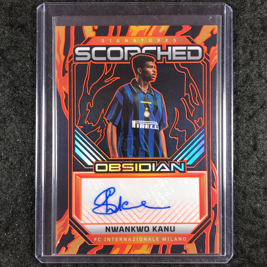 2025-26 Obsidian NWANKWO KANU Scorched Signatures Auto Orange 90/149