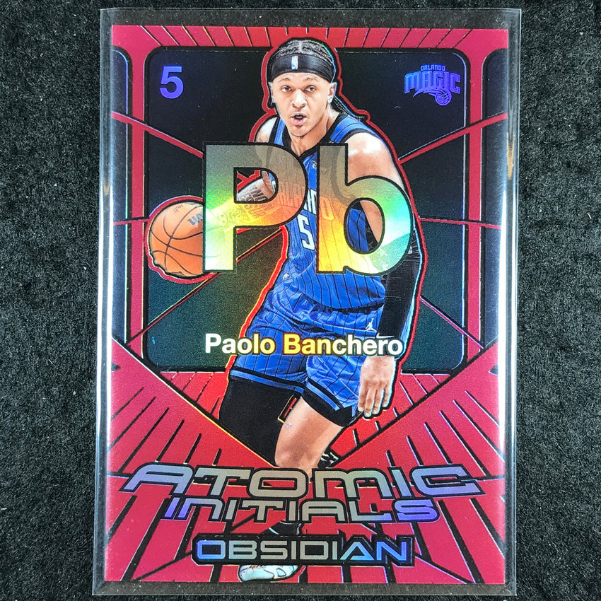 2024-25 Obsidian PAOLO BANCHERO Atomic Initials Red Flood #13