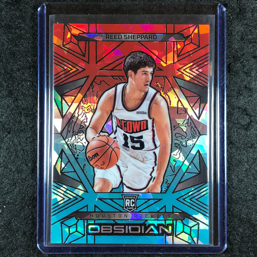 2024-25 Obsidian REED SHEPPARD Rookie Base Fire and Ice Flood 8/49 #160
