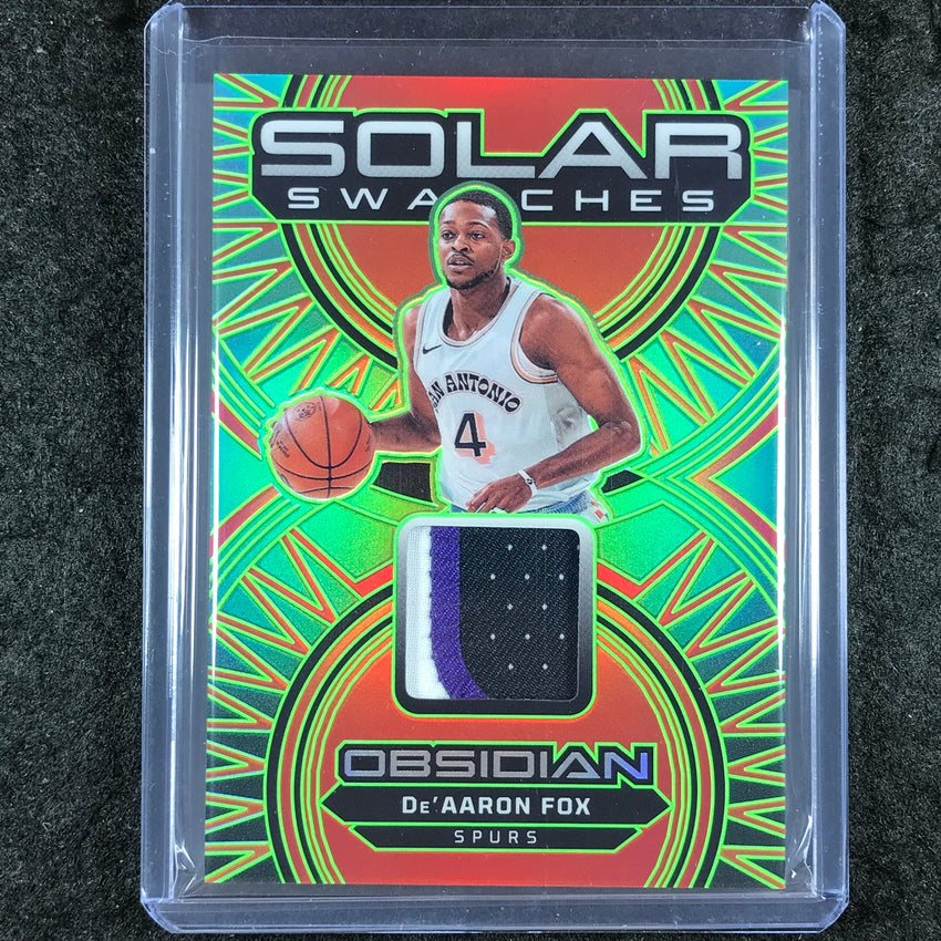 2024-25 Obsidian DE'AARON FOX Solar Swatches Patch Relic Jade 2/15