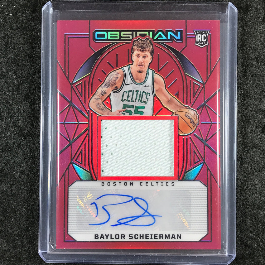 2024-25 Obsidian BAYLOR SCHEIERMAN Rookie Jersey Auto Red Flood #206