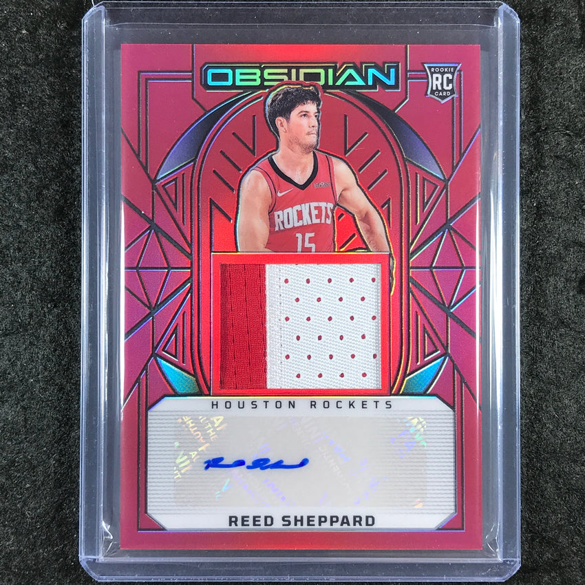 2024-25 Obsidian REED SHEPPARD Rookie Patch Auto Red Flood #220