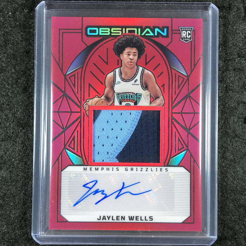 2024-25 Obsidian JAYLEN WELLS Rookie Patch Auto Red Flood #229