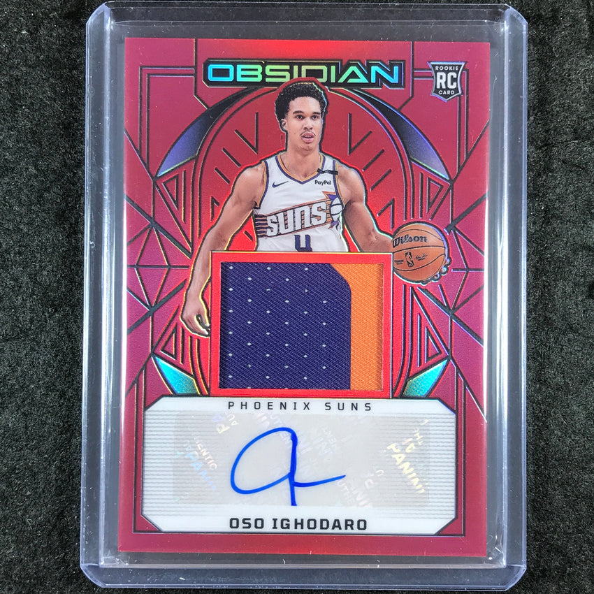 2024-25 Obsidian OSO IGHODARO Rookie Patch Auto Red Flood #233