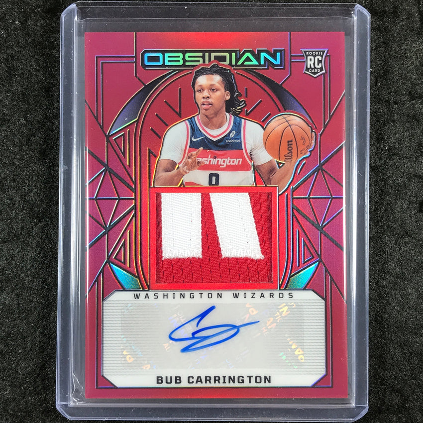 2024-25 Obsidian BUB CARRINGTON Rookie Patch Auto Red Flood #234
