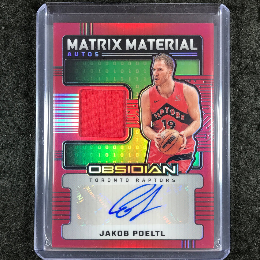 2024-25 Obsidian JAKOB POELTL Matrix Material Jersey Auto Red Flood #JPT