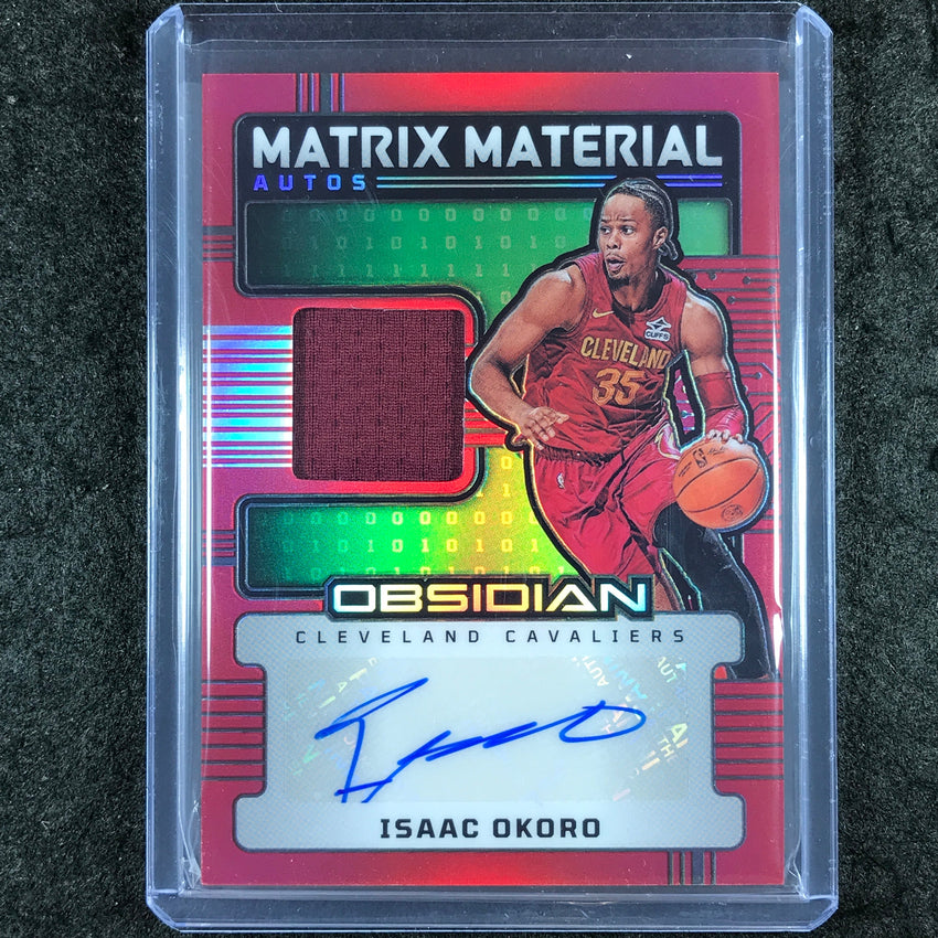 2024-25 Obsidian ISAAC OKORO Matrix Material Jersey Auto Red Flood #IOC